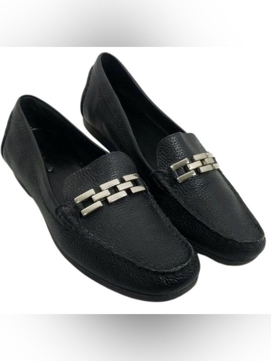 Talbots Shoes - Talbots Black minimalist genuine Leather Slip-On Loafers